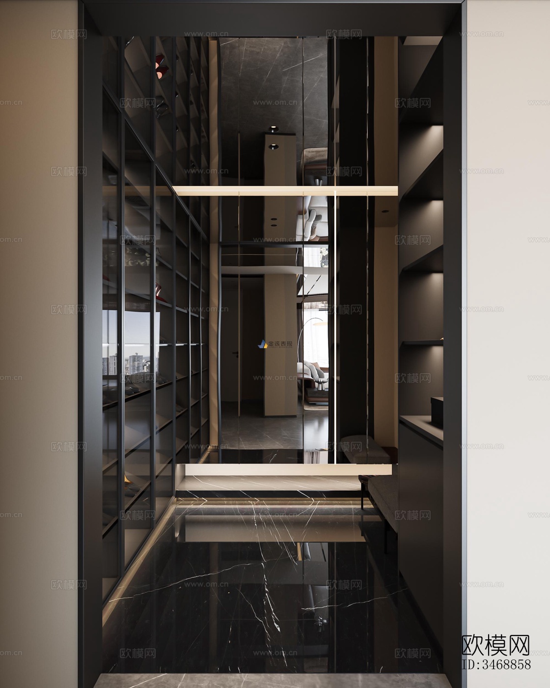 现代平层效果图下载（渲染图4）