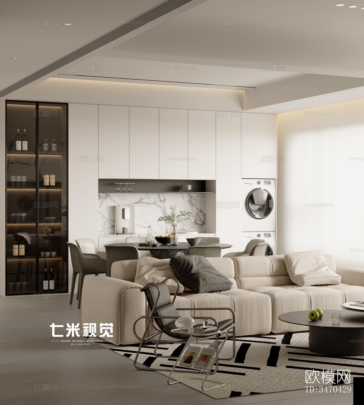 现代平层效果图下载（渲染图2）