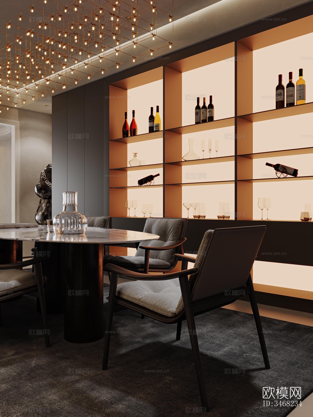 现代大平层效果图下载（渲染图19）