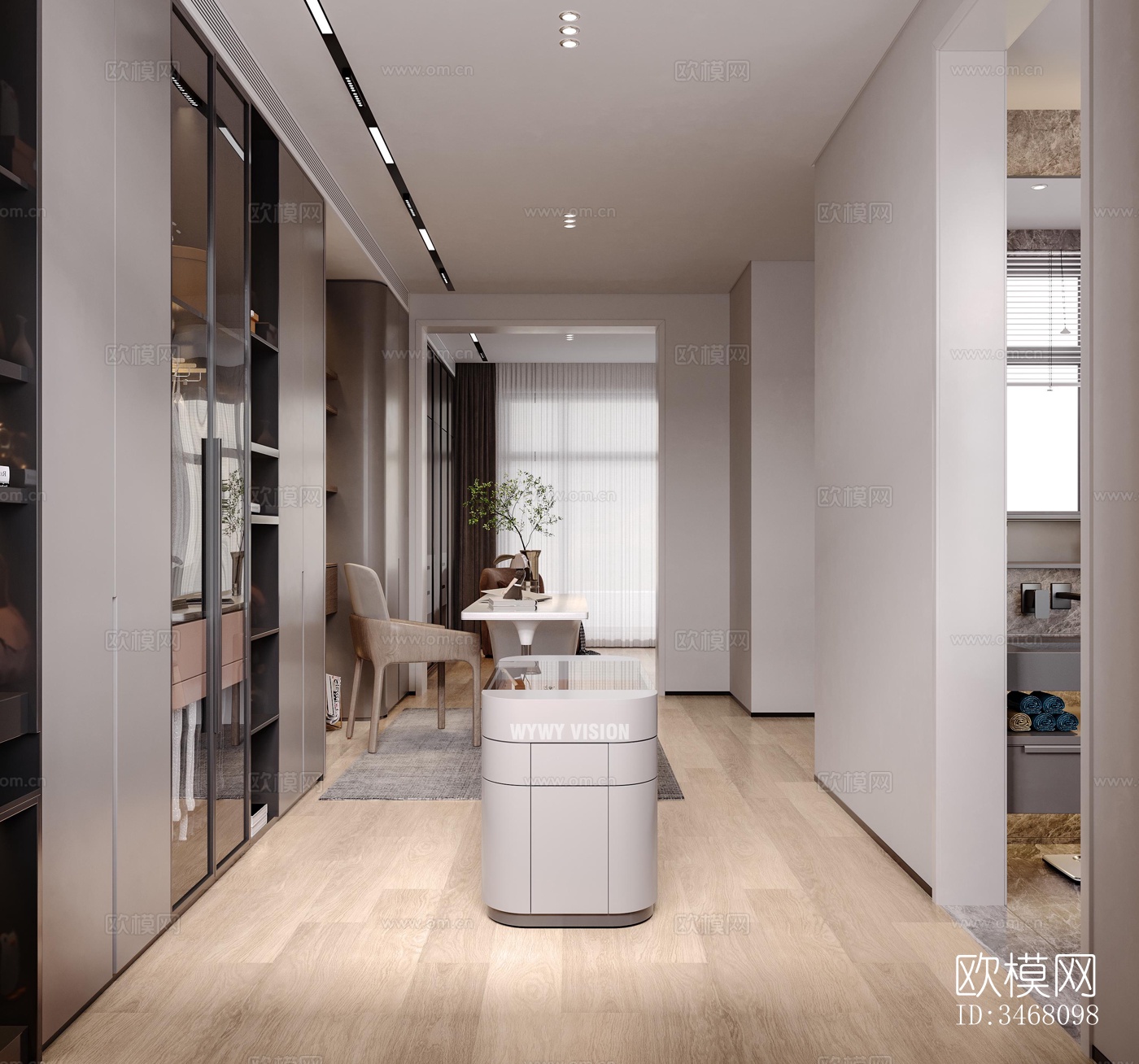 现代大平层效果图下载（渲染图10）