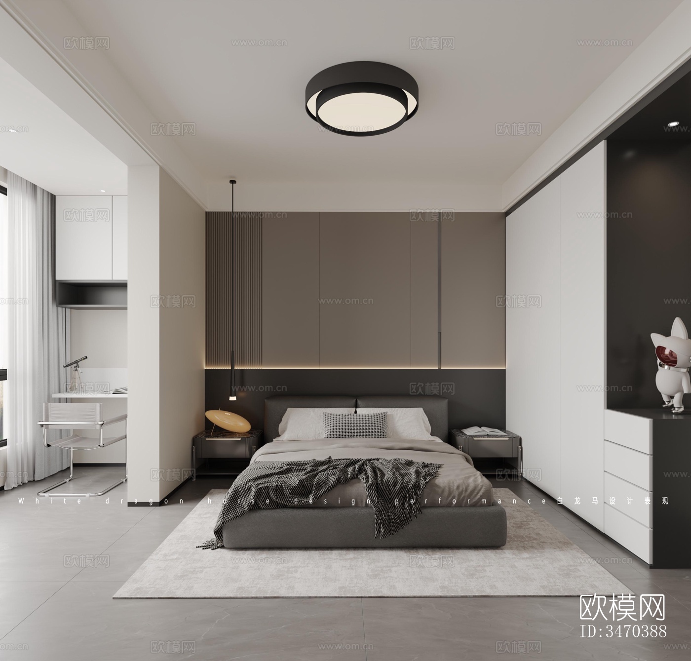 现代平层效果图下载（渲染图10）