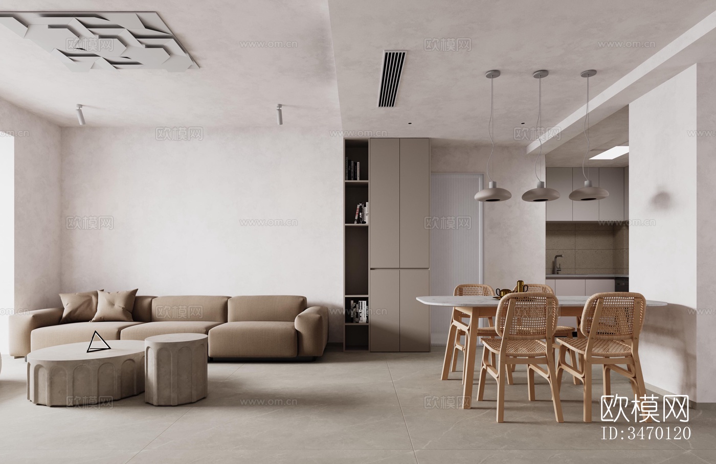 现代平层效果图下载（渲染图5）