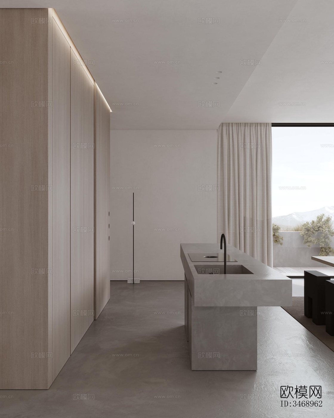 现代平层效果图下载（渲染图6）