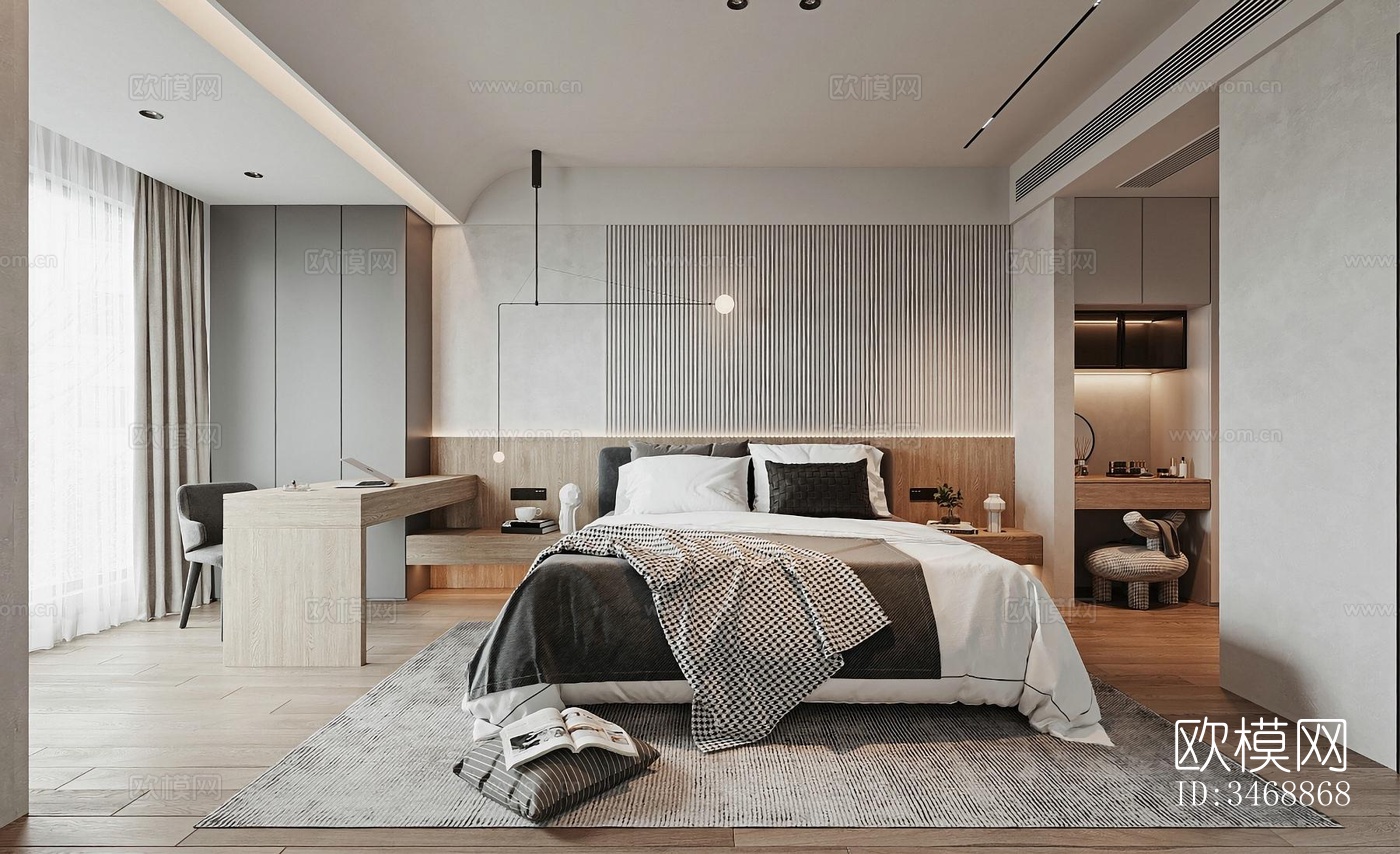 现代平层效果图下载（渲染图4）