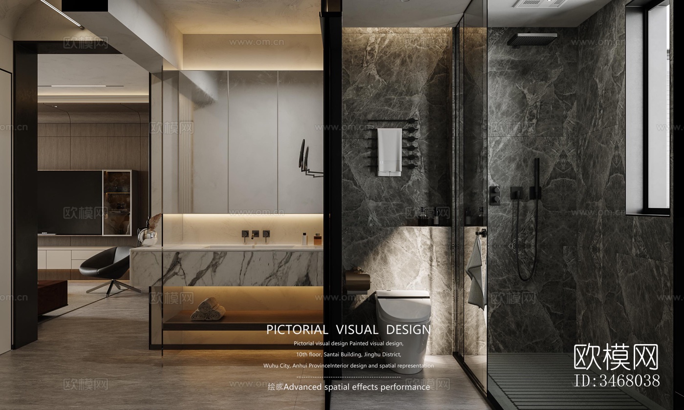 现代大平层效果图下载（渲染图4）