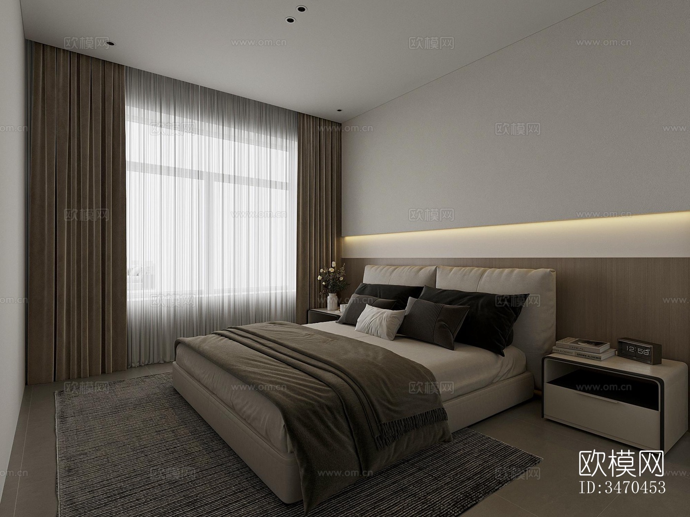 现代平层效果图下载（渲染图12）