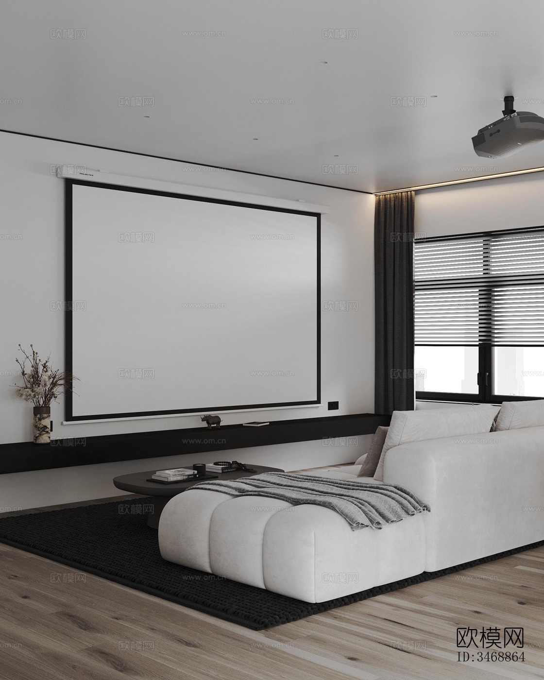 现代平层效果图下载（渲染图9）