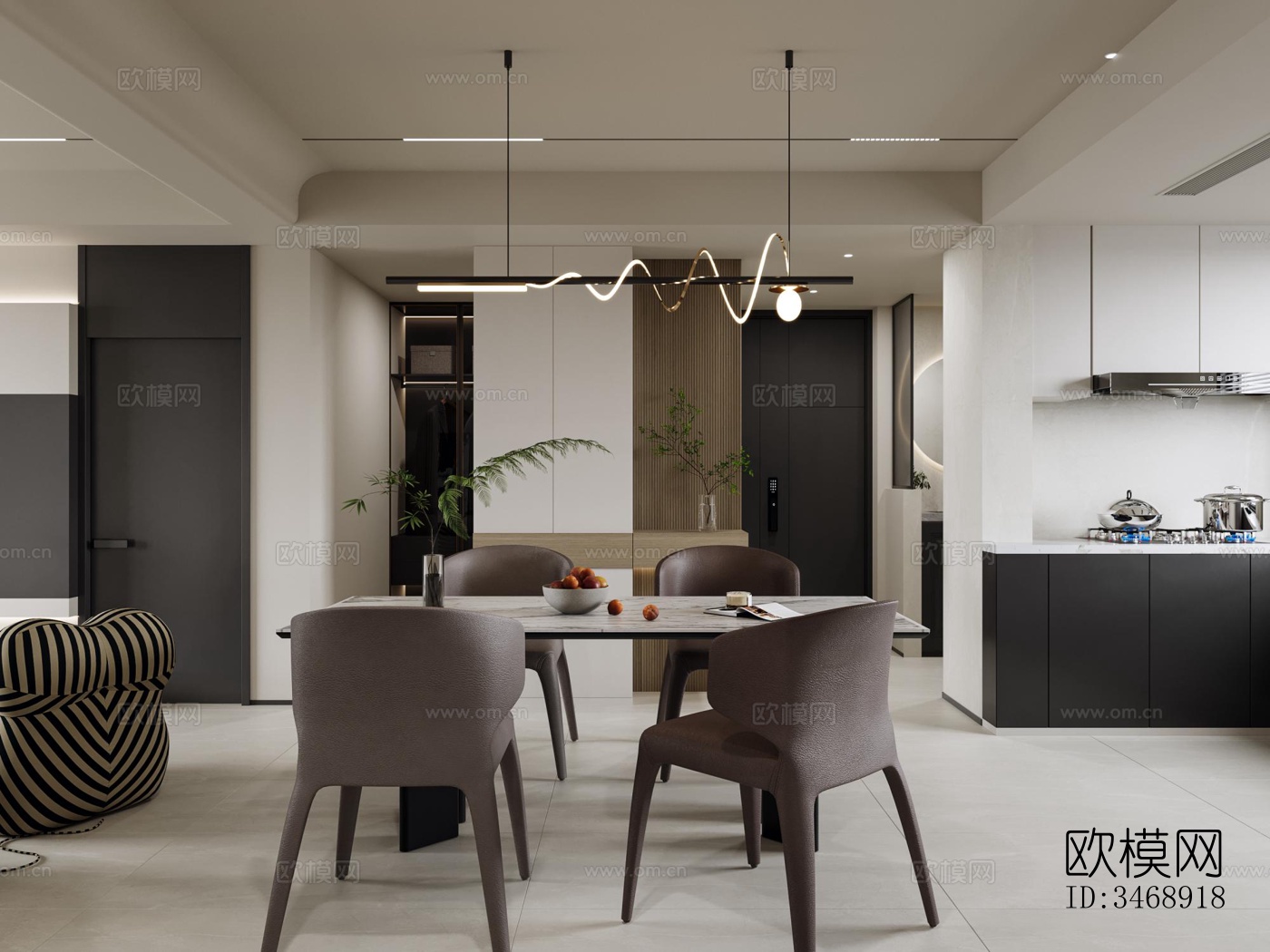 现代平层效果图下载（渲染图4）