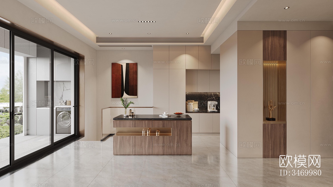 现代平层效果图下载（渲染图4）