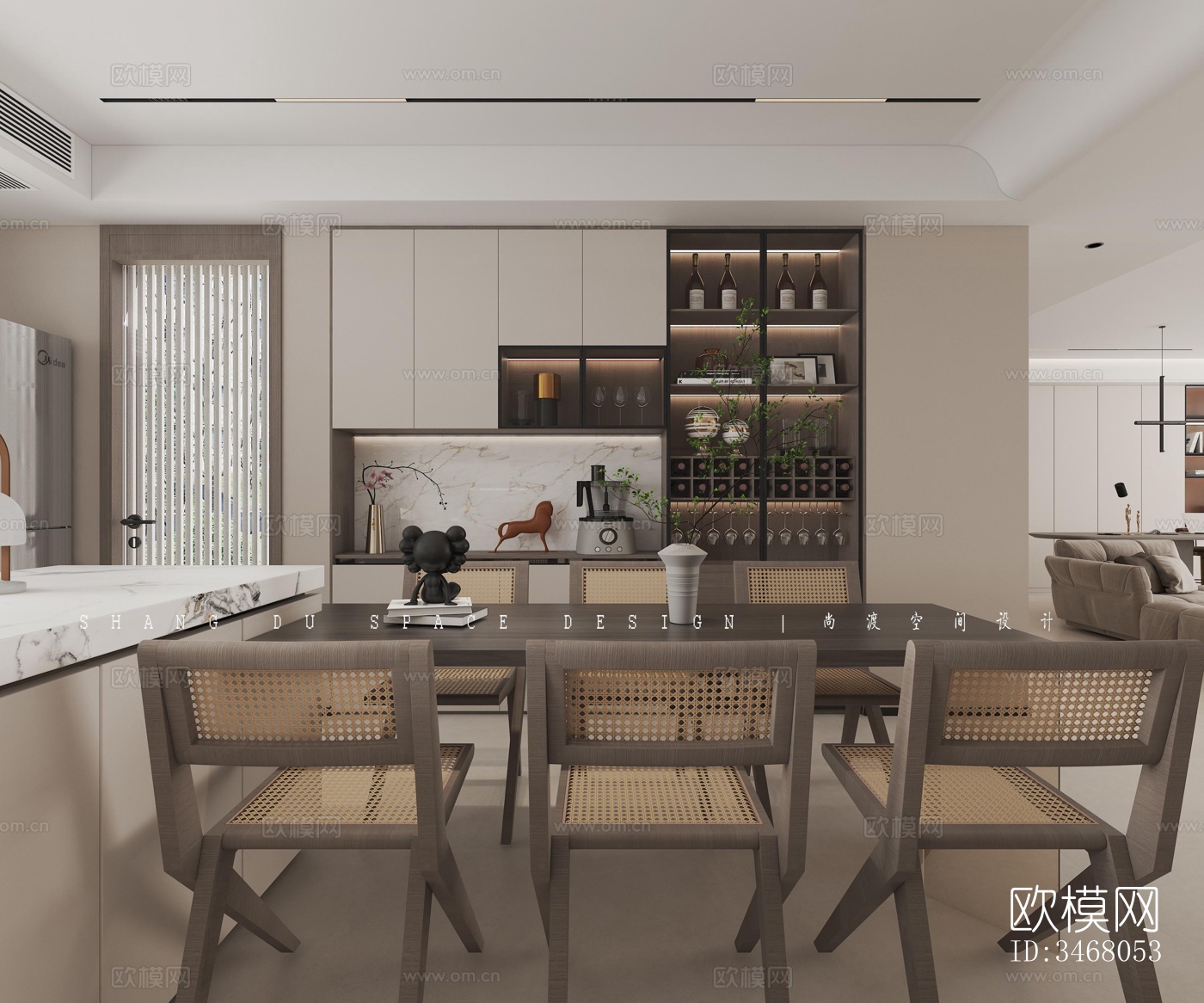 现代大平层效果图下载（渲染图13）