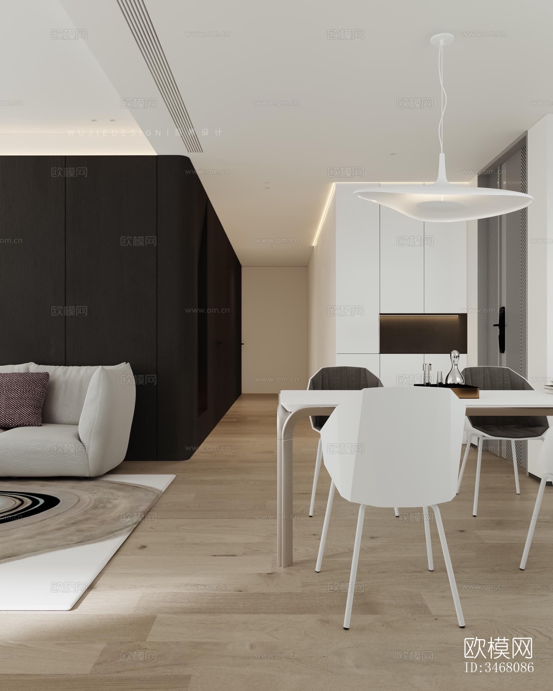 现代大平层效果图下载（渲染图10）