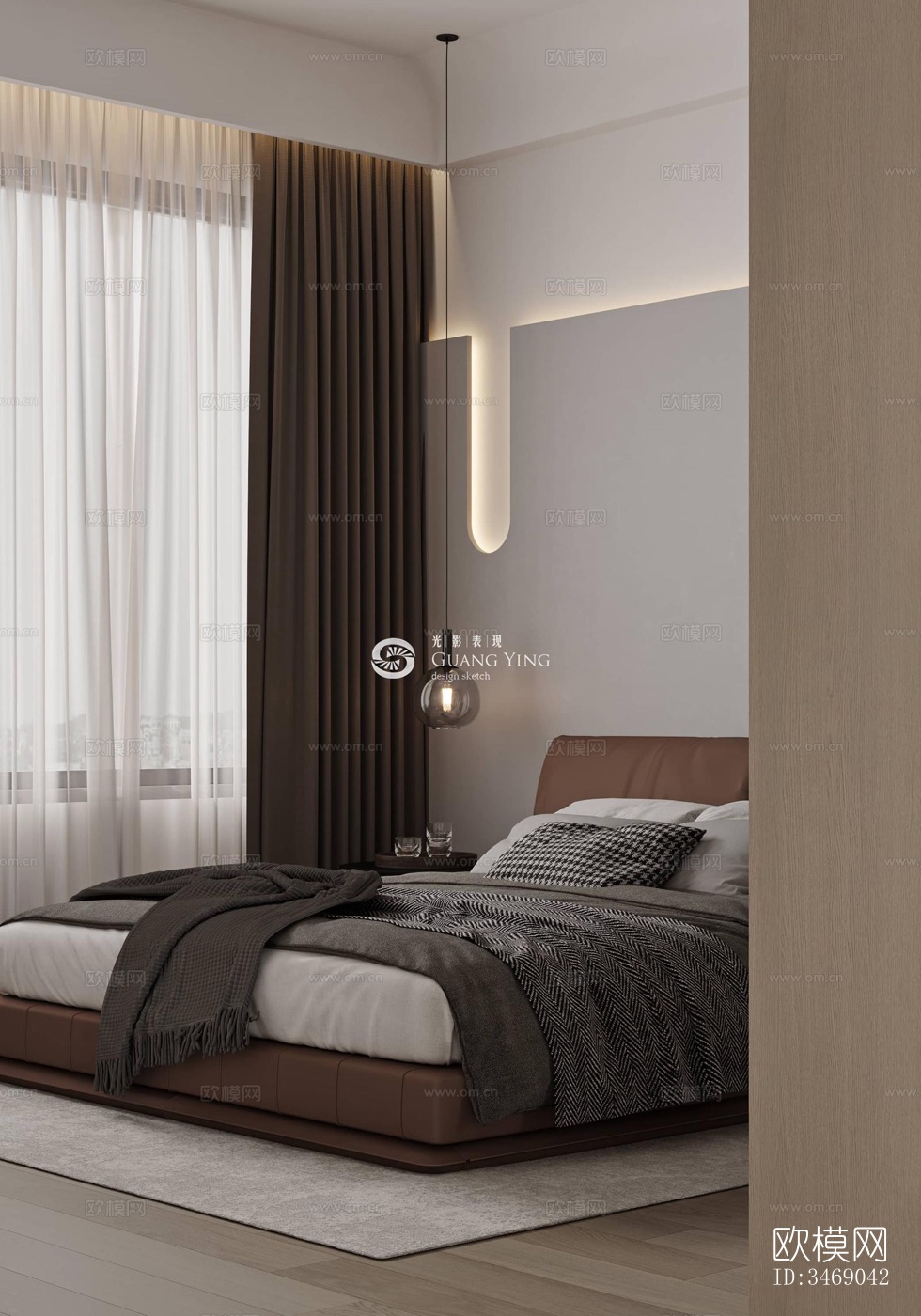 现代平层效果图下载（渲染图10）