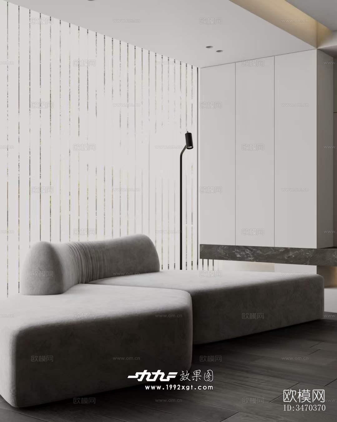 现代平层效果图下载（渲染图1）