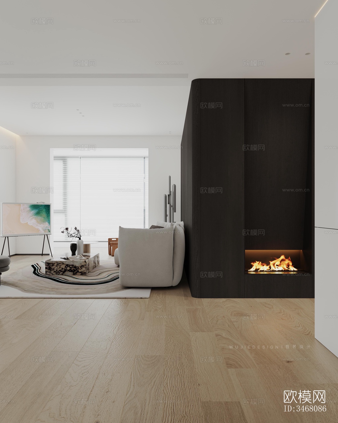 现代大平层效果图下载（渲染图13）