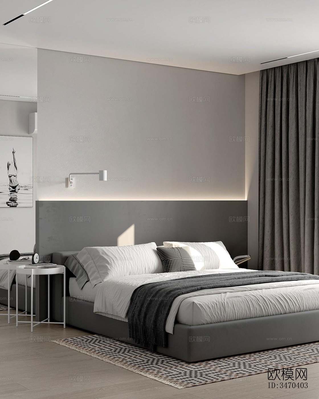 现代平层效果图下载（渲染图15）