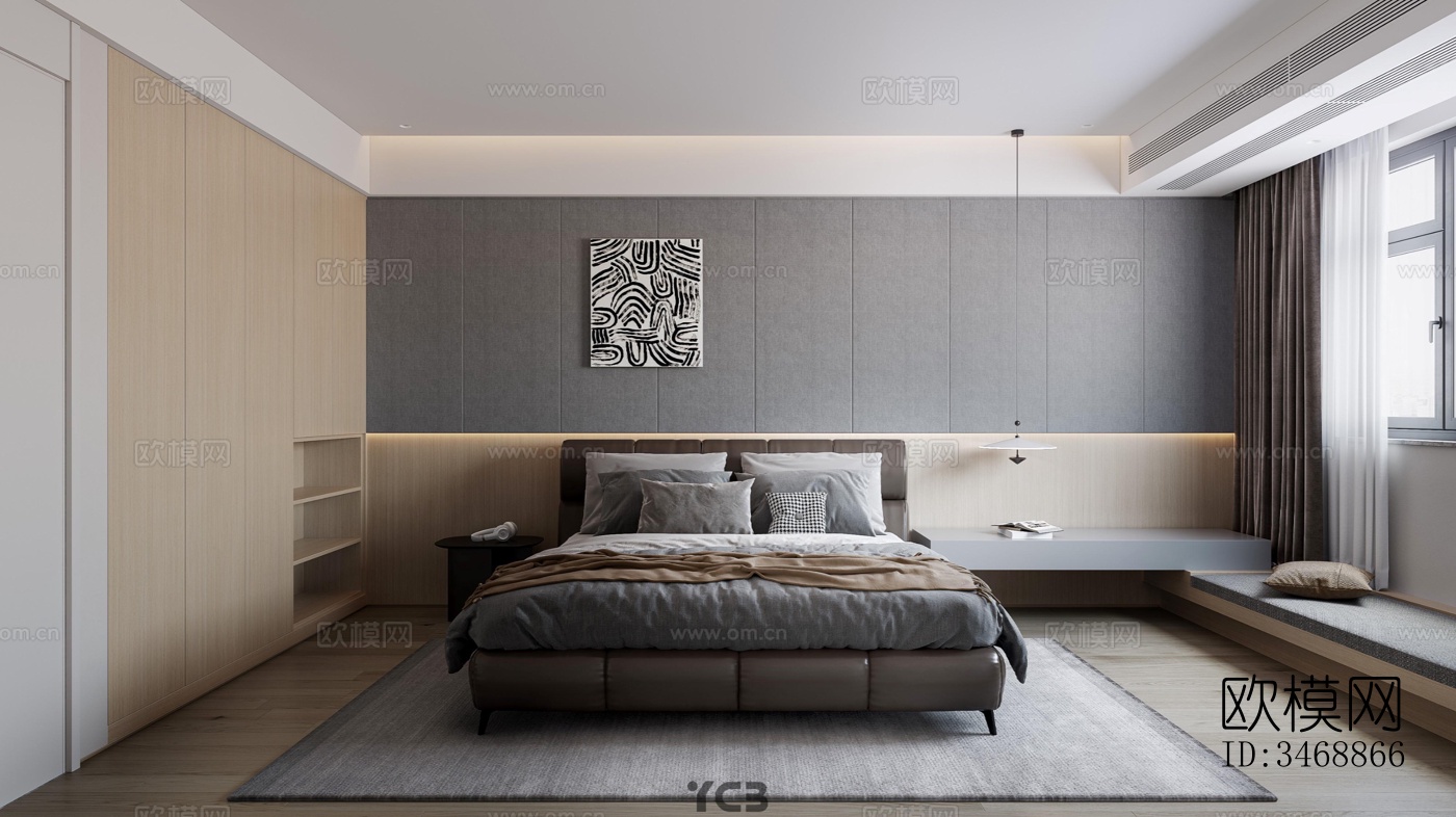 现代平层效果图下载（渲染图10）