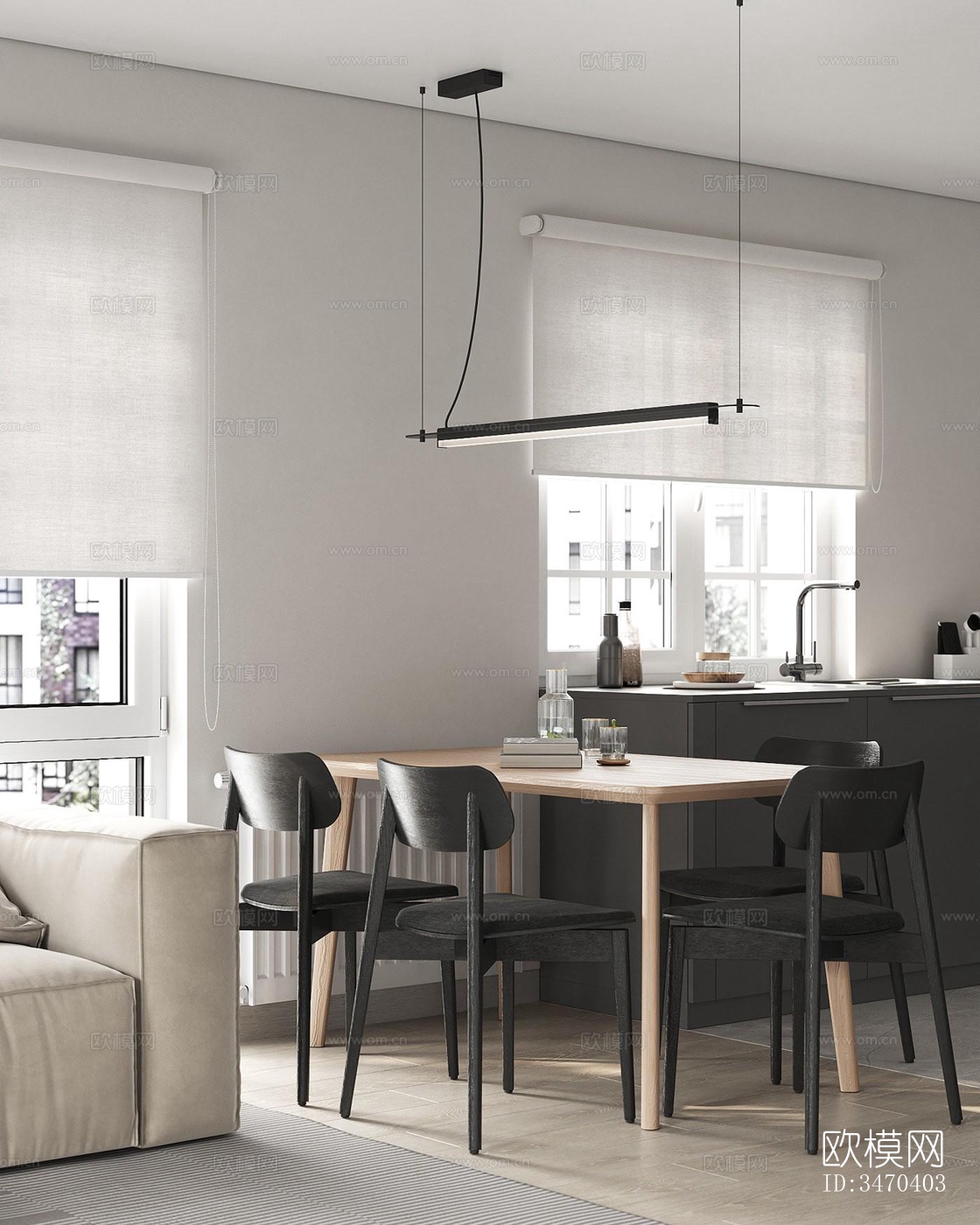 现代平层效果图下载（渲染图9）