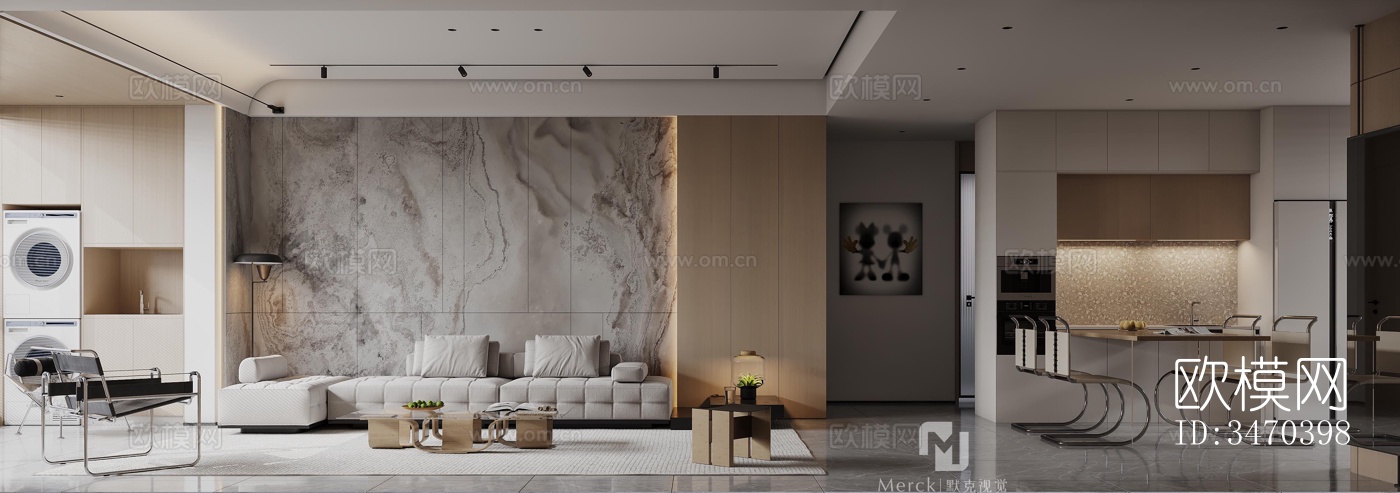 现代平层效果图下载（渲染图8）