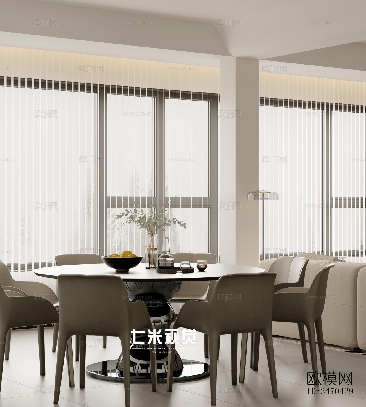 现代平层效果图下载（渲染图3）