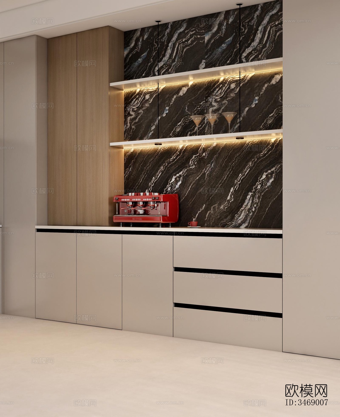 现代平层效果图下载（渲染图5）