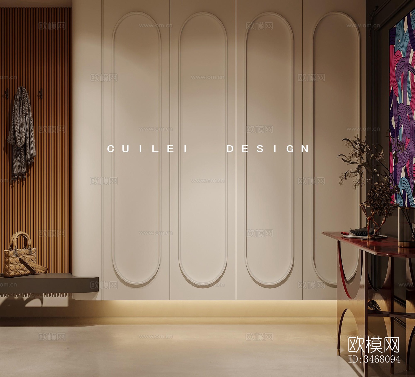 现代大平层效果图下载（渲染图4）