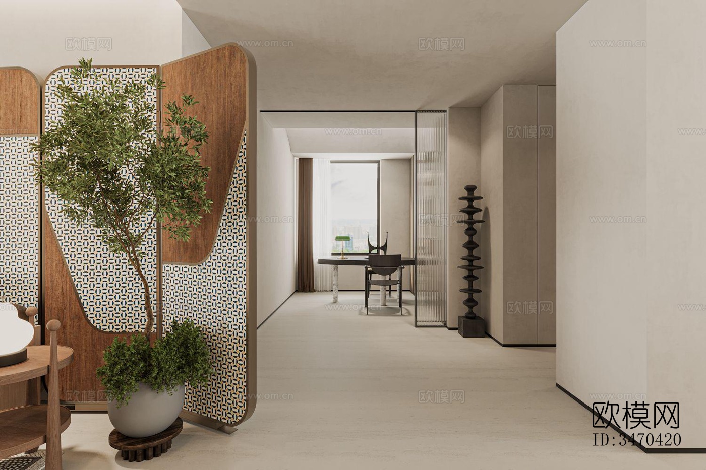 现代平层效果图下载（渲染图6）