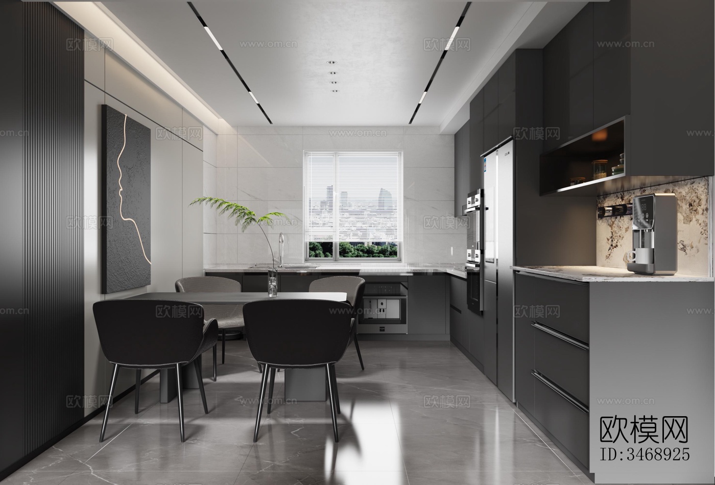 现代平层效果图下载（渲染图9）