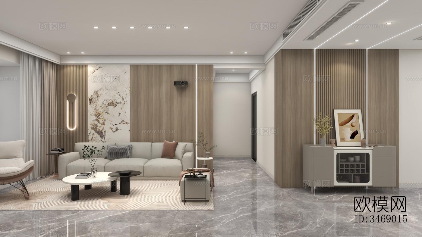 现代平层效果图下载（渲染图2）