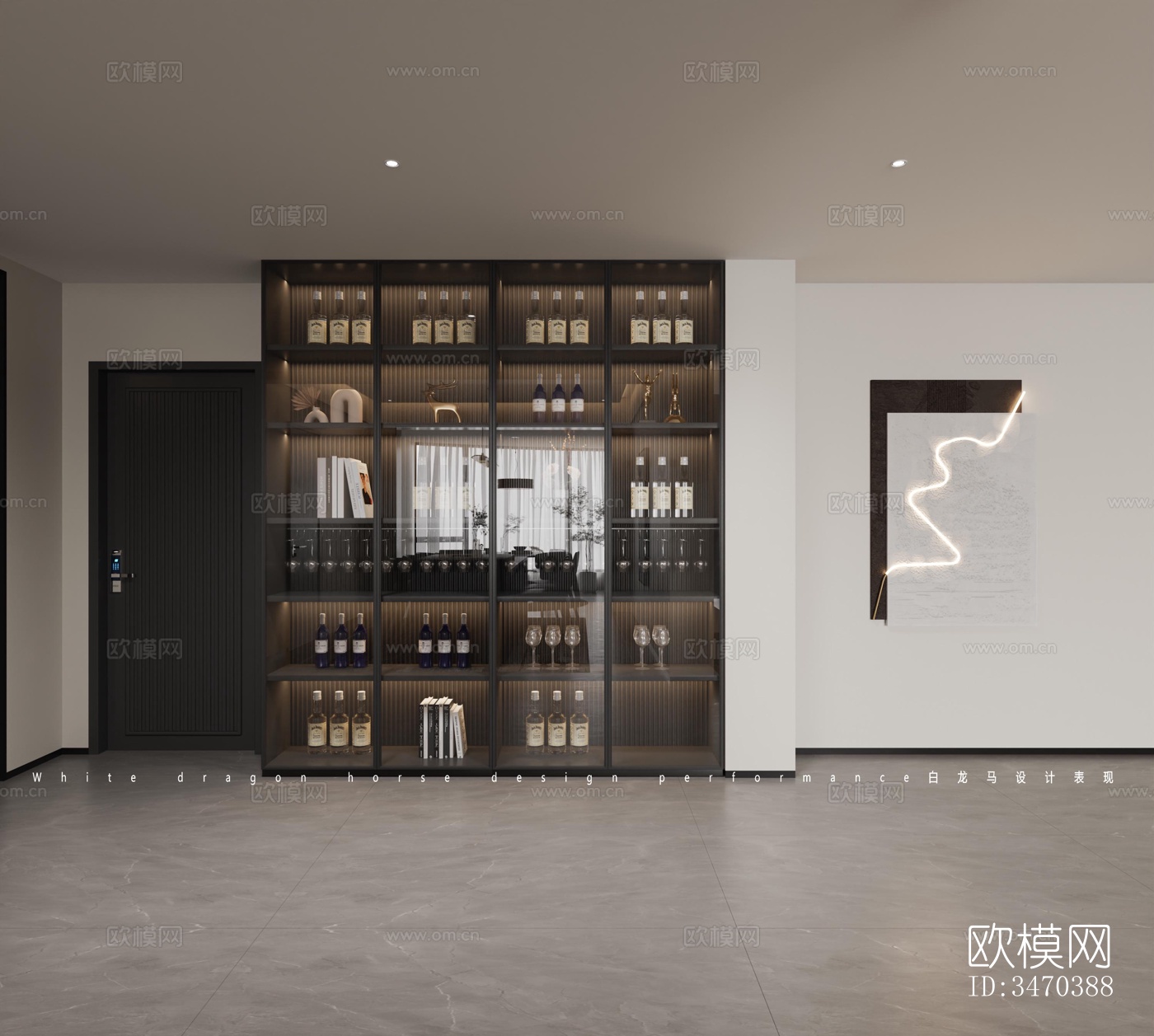 现代平层效果图下载（渲染图8）