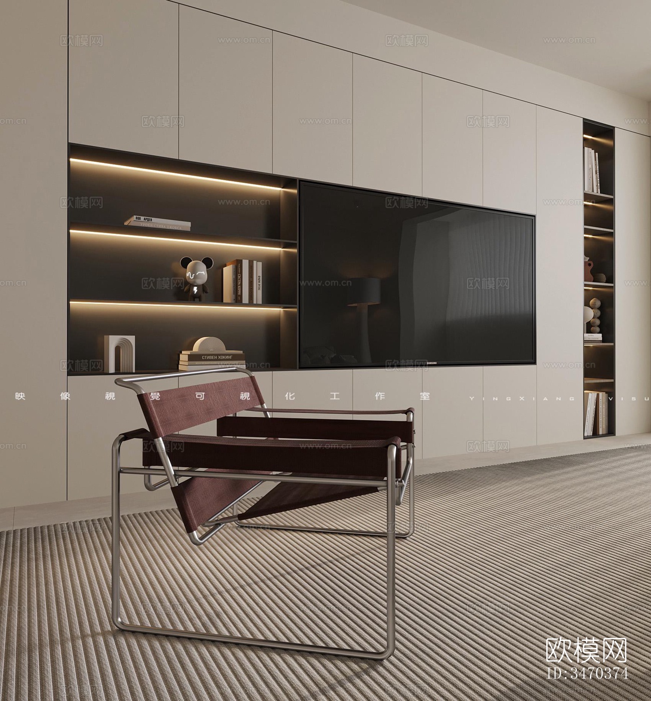 现代平层效果图下载（渲染图6）