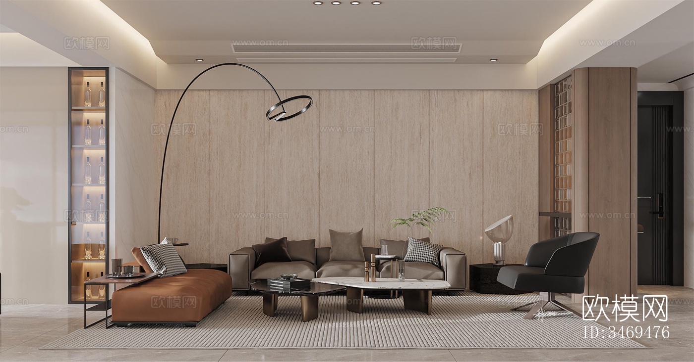 现代平层效果图下载（渲染图4）