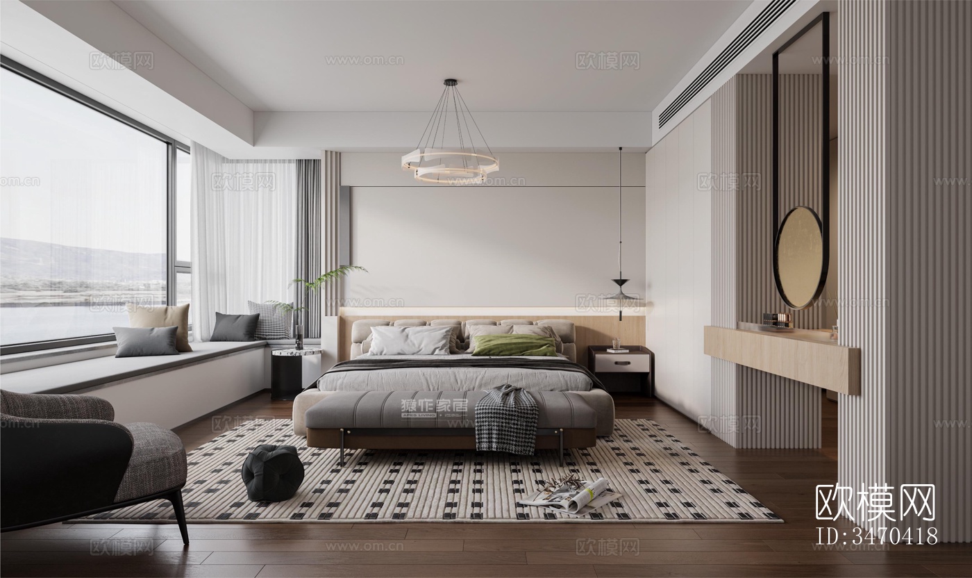 现代平层效果图下载（渲染图3）