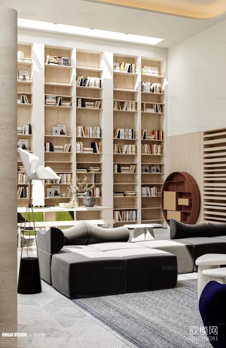 现代大平层效果图下载（渲染图4）