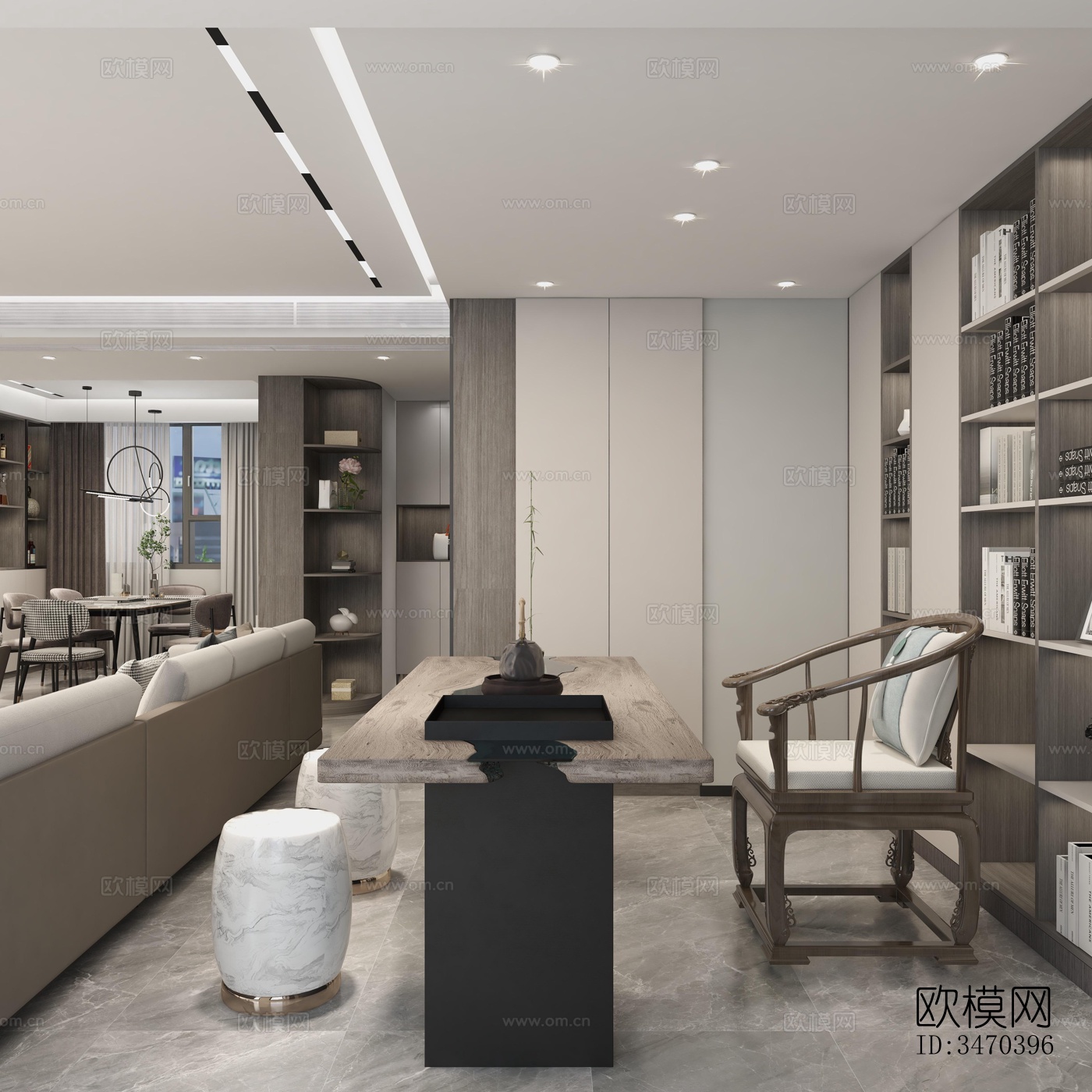 现代平层效果图下载（渲染图4）