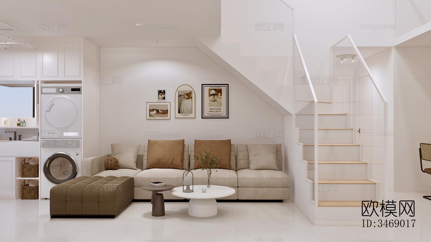 现代平层效果图下载（渲染图4）