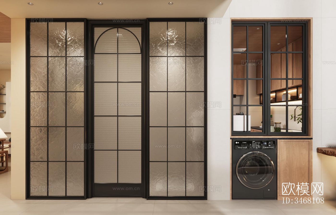 现代大平层效果图下载（渲染图4）