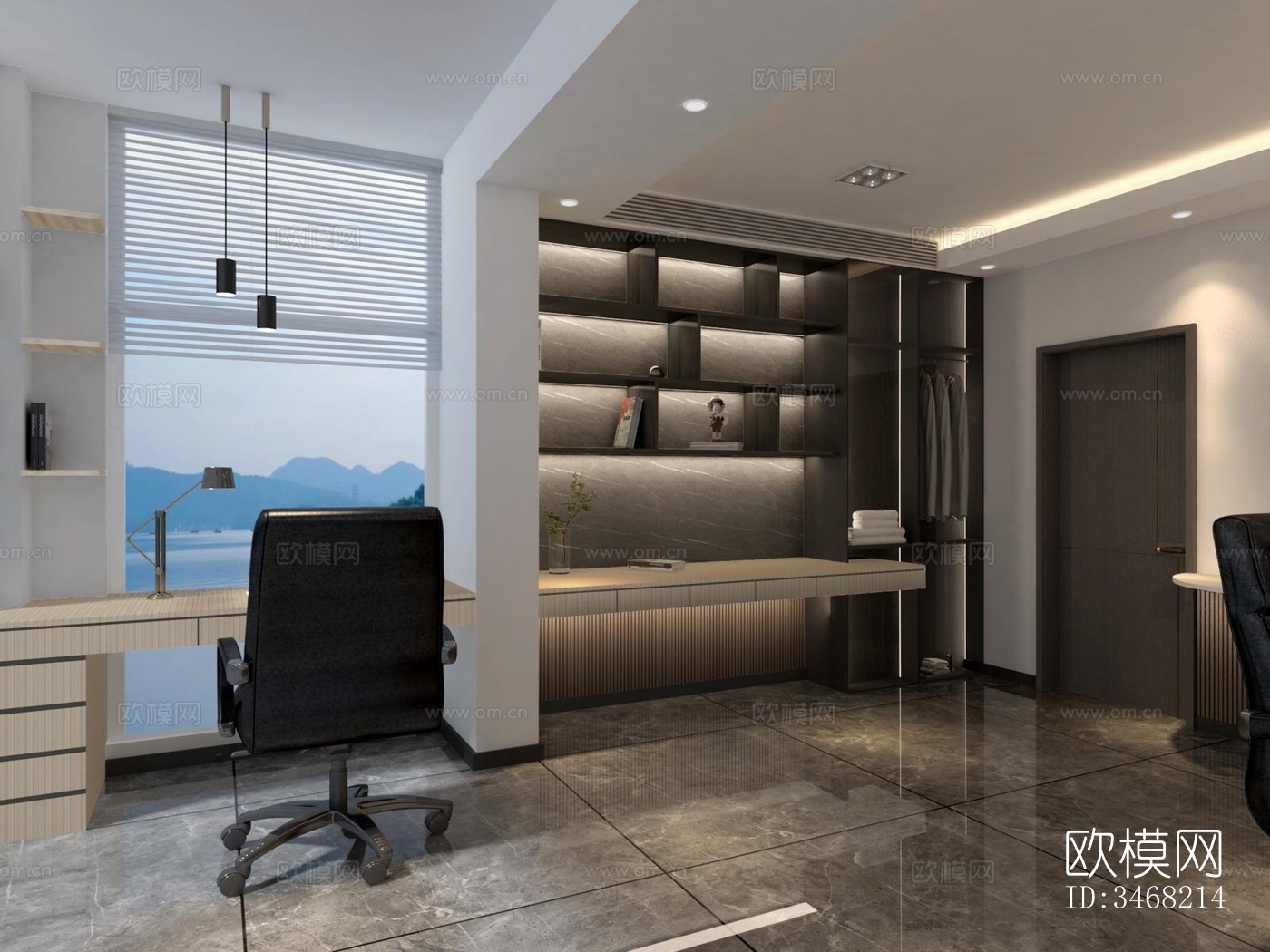 现代大平层效果图下载（渲染图11）