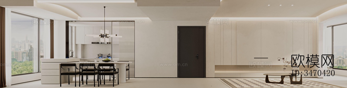 现代平层效果图下载（渲染图5）