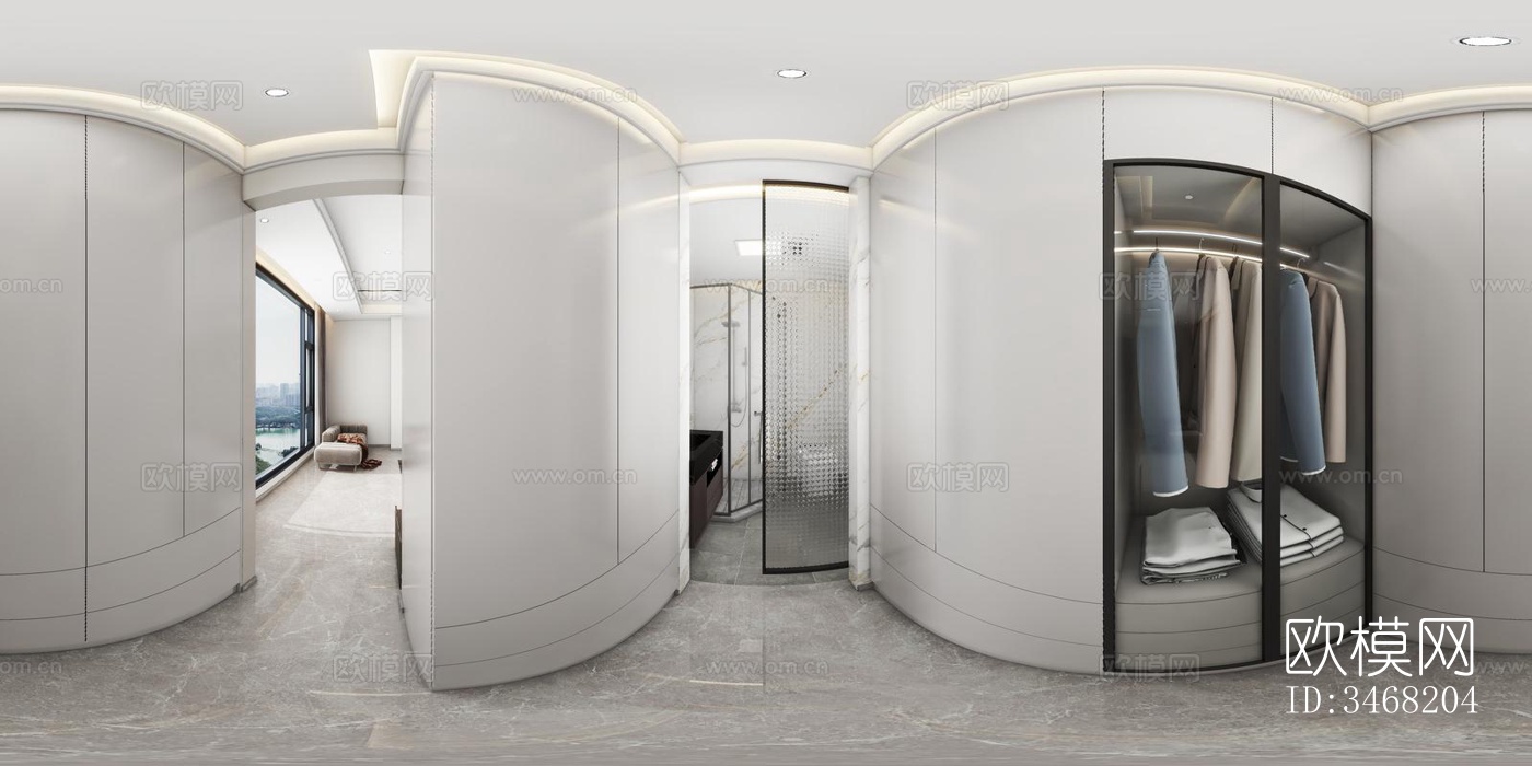 现代大平层效果图下载（渲染图4）