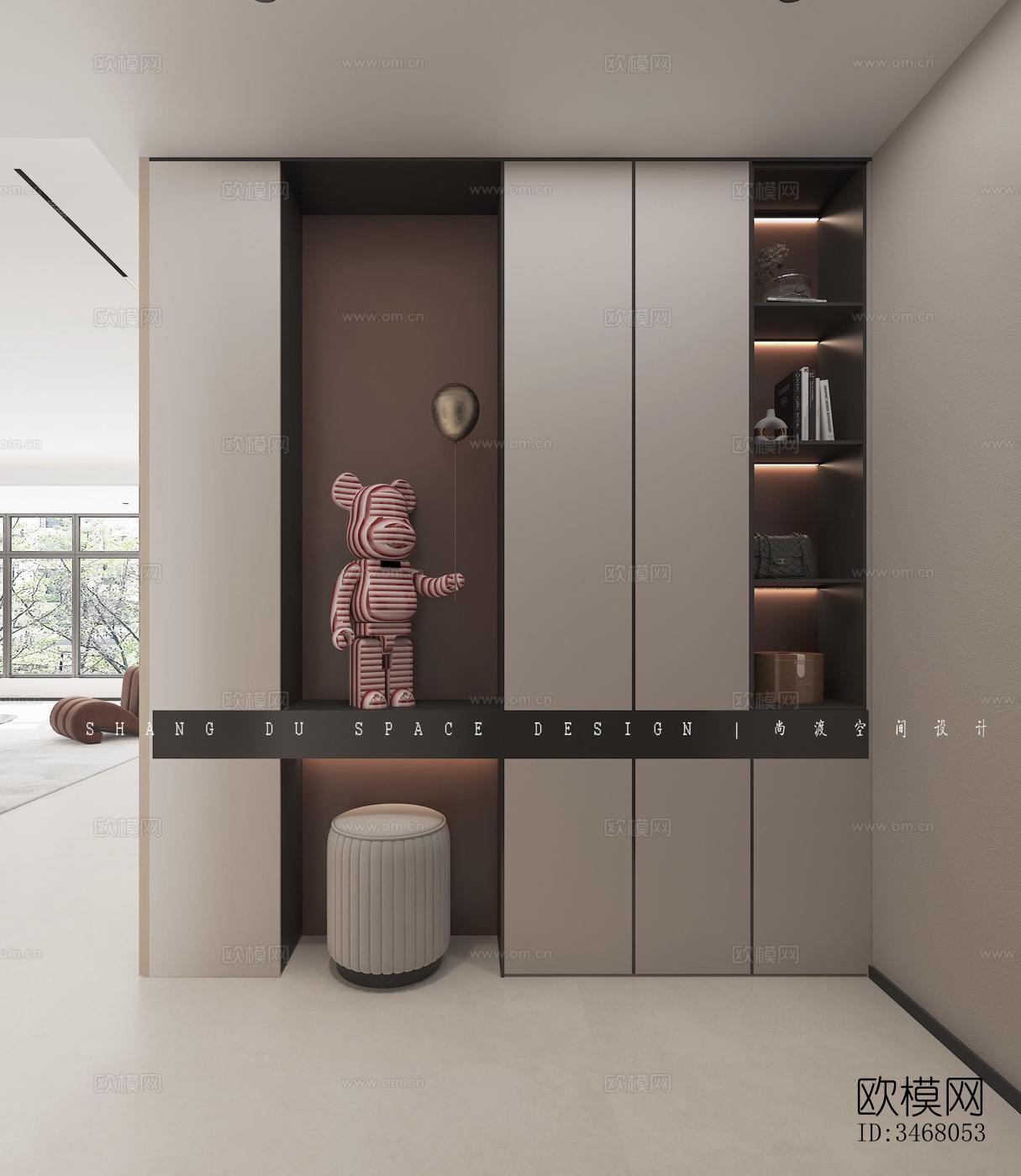 现代大平层效果图下载（渲染图15）