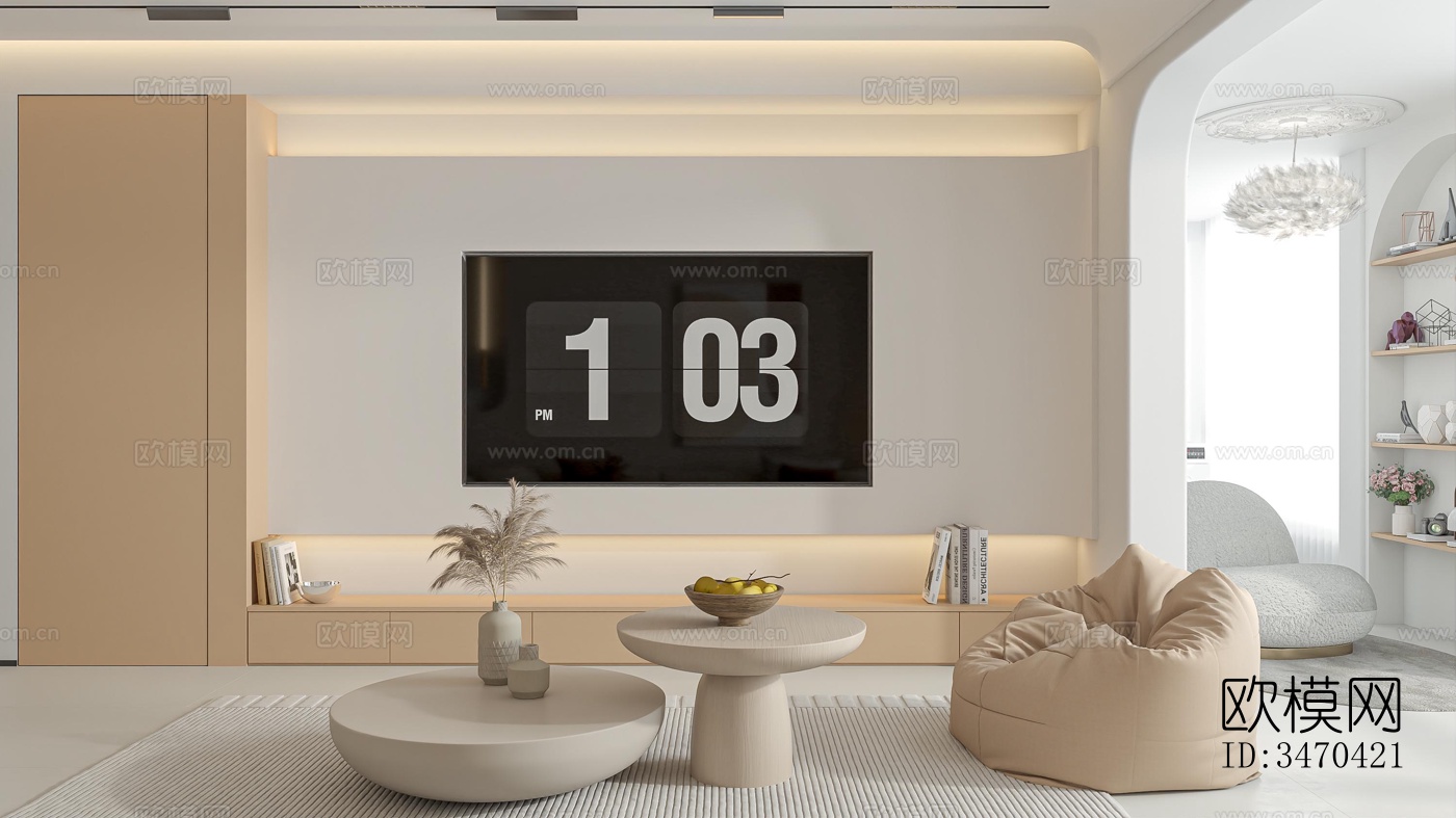 现代平层效果图下载（渲染图5）