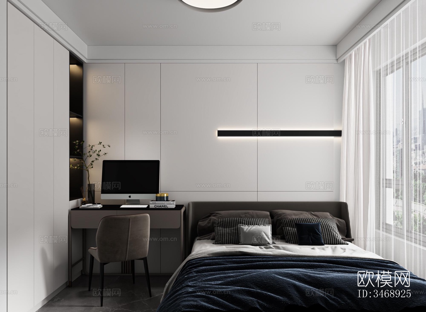 现代平层效果图下载（渲染图3）