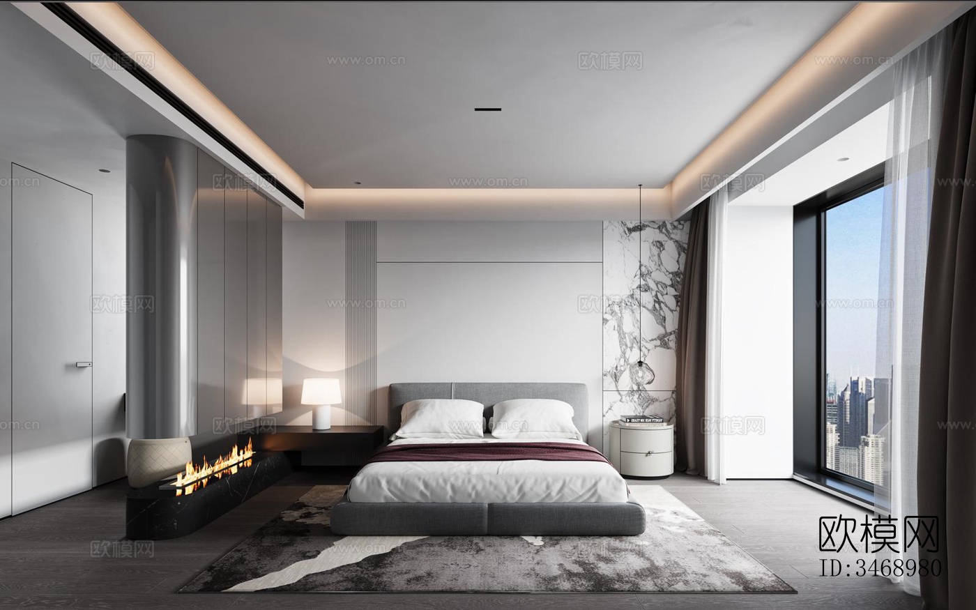 现代平层效果图下载（渲染图3）