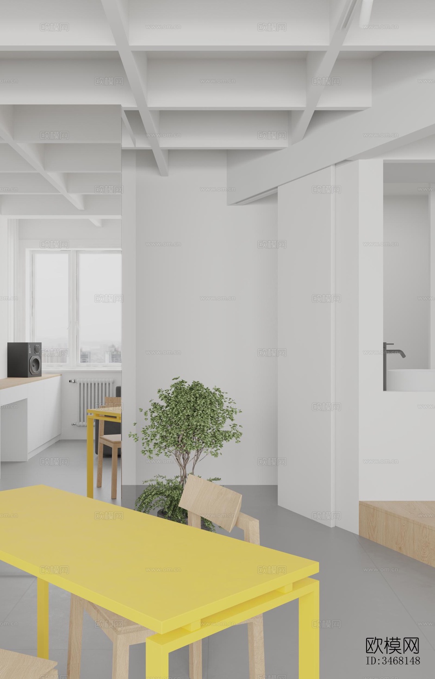 现代大平层效果图下载（渲染图5）