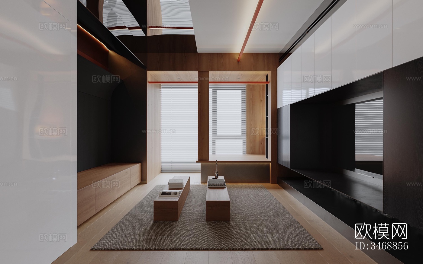 现代平层效果图下载（渲染图8）