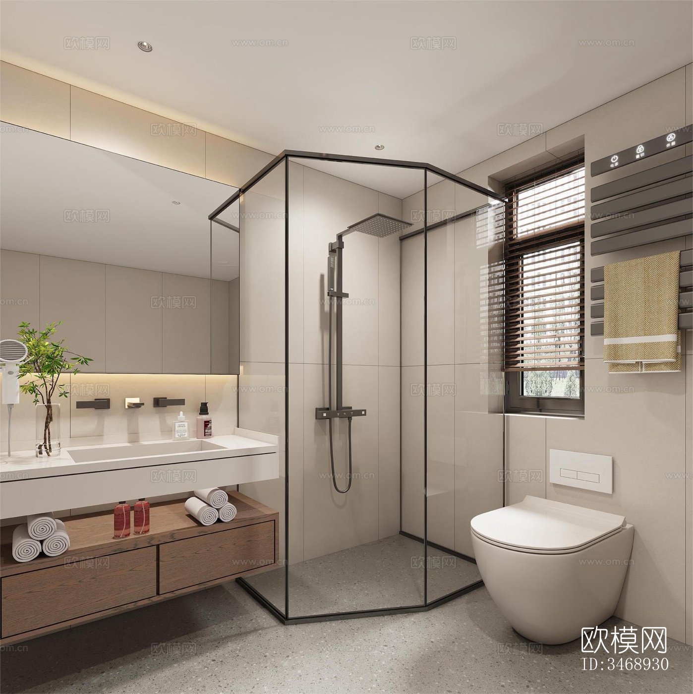 现代平层效果图下载（渲染图11）