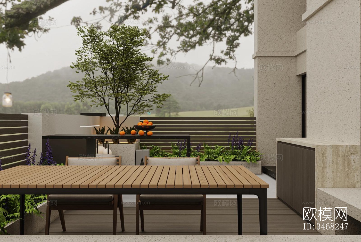 现代大平层效果图下载（渲染图19）