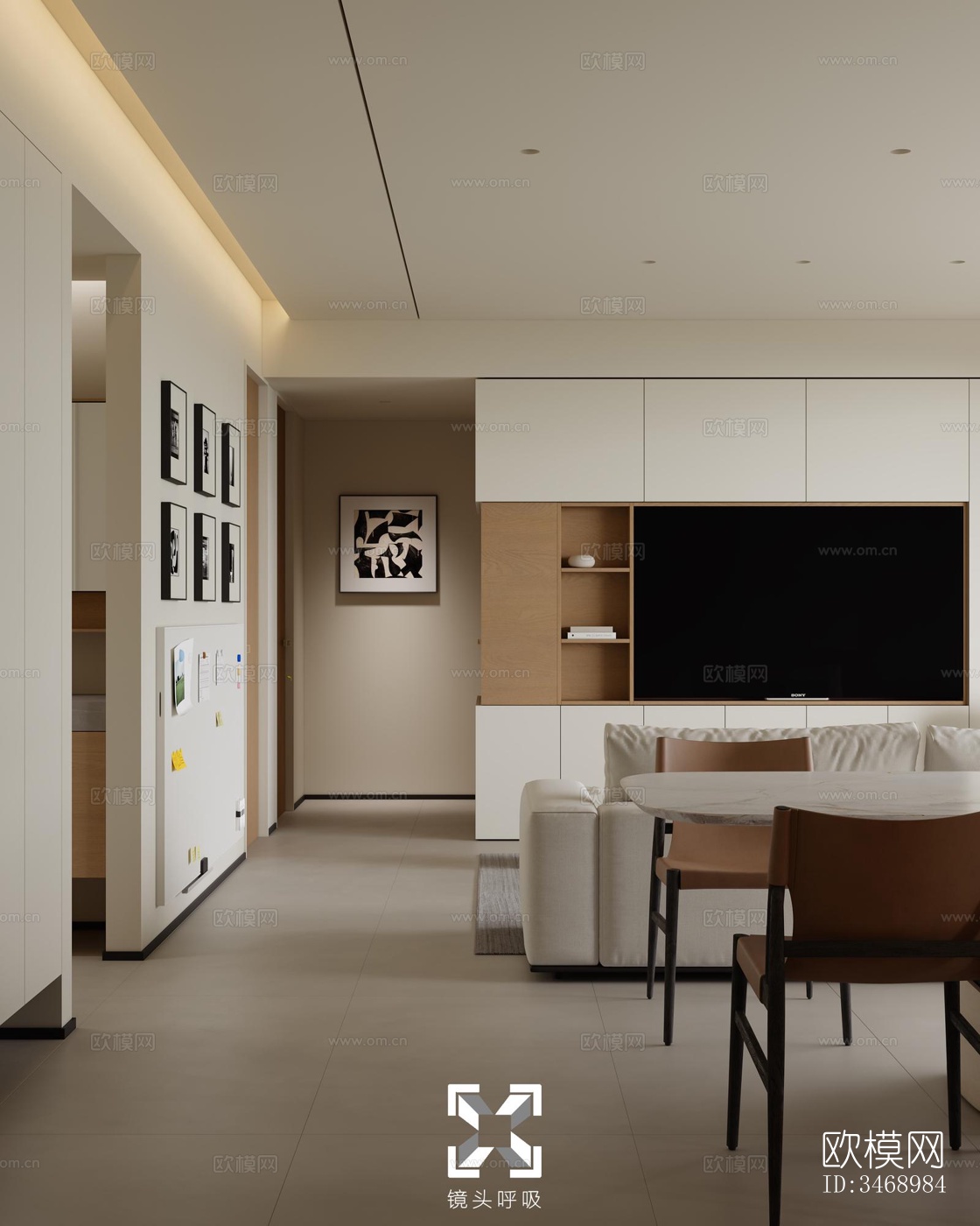 现代平层效果图下载（渲染图3）