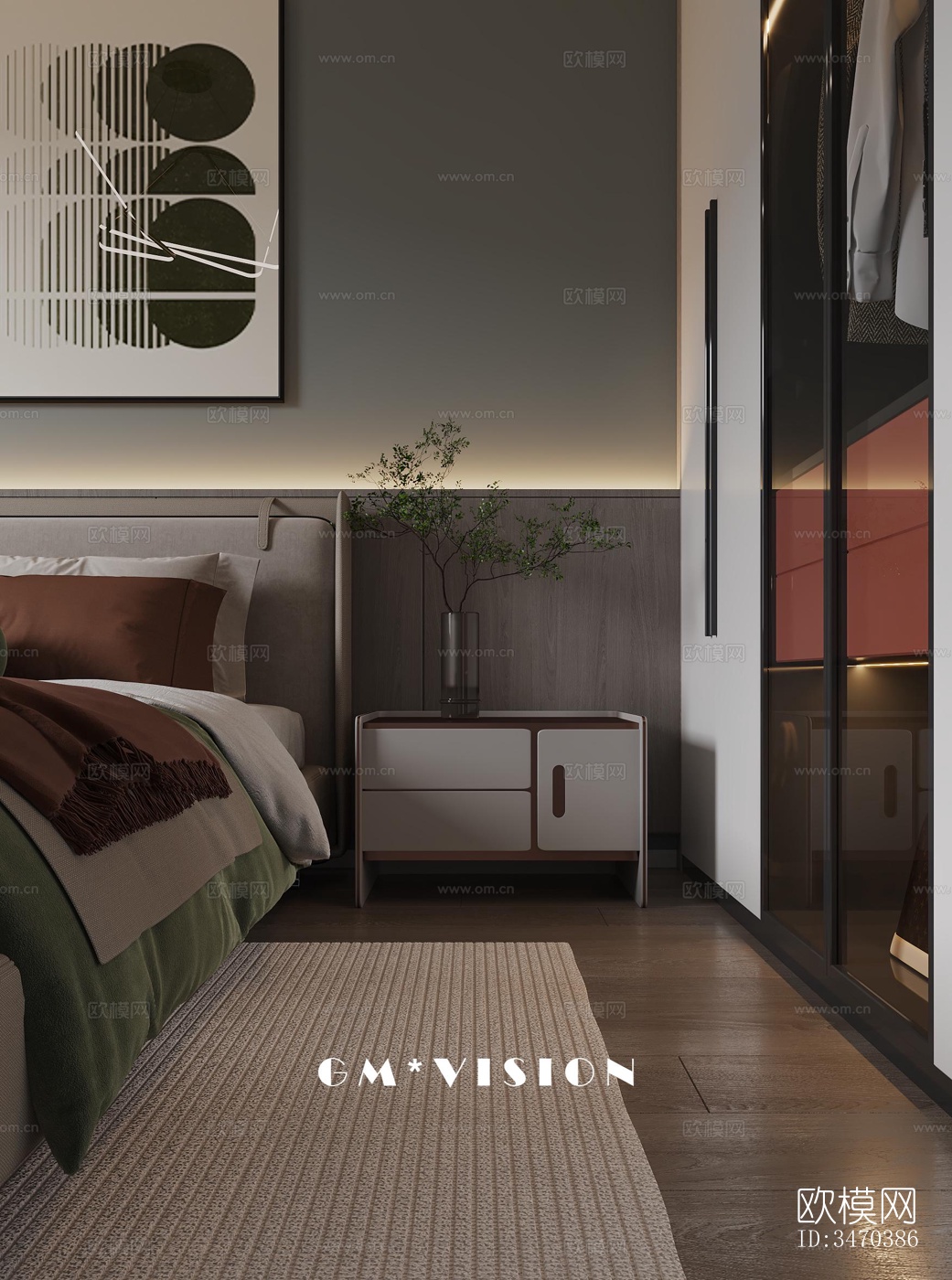 现代平层效果图下载（渲染图12）