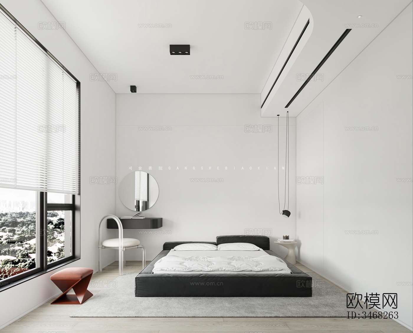 现代大平层效果图下载（渲染图5）